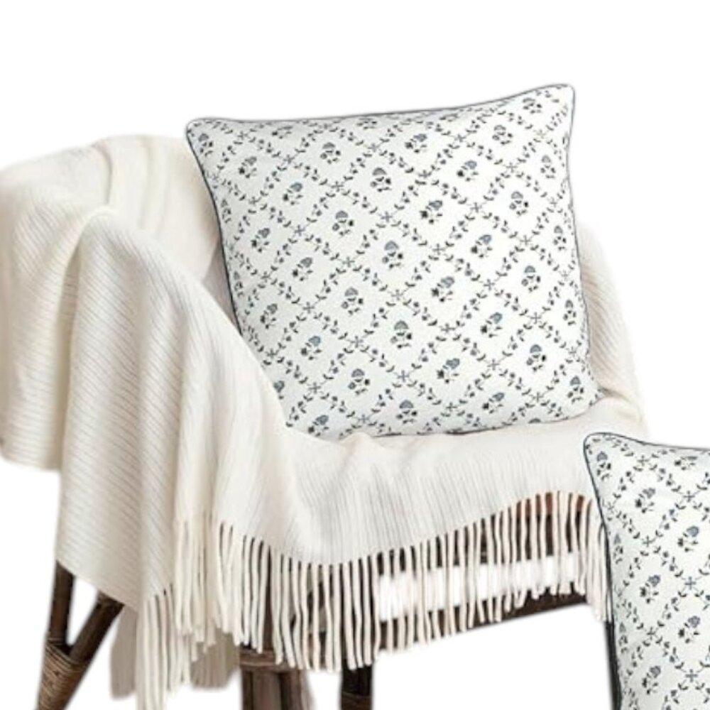 Set of 2 Decorative Vintage Farmhouse Print Square 20" x 20" Throw Pillow Covers - Picture 7 of 9